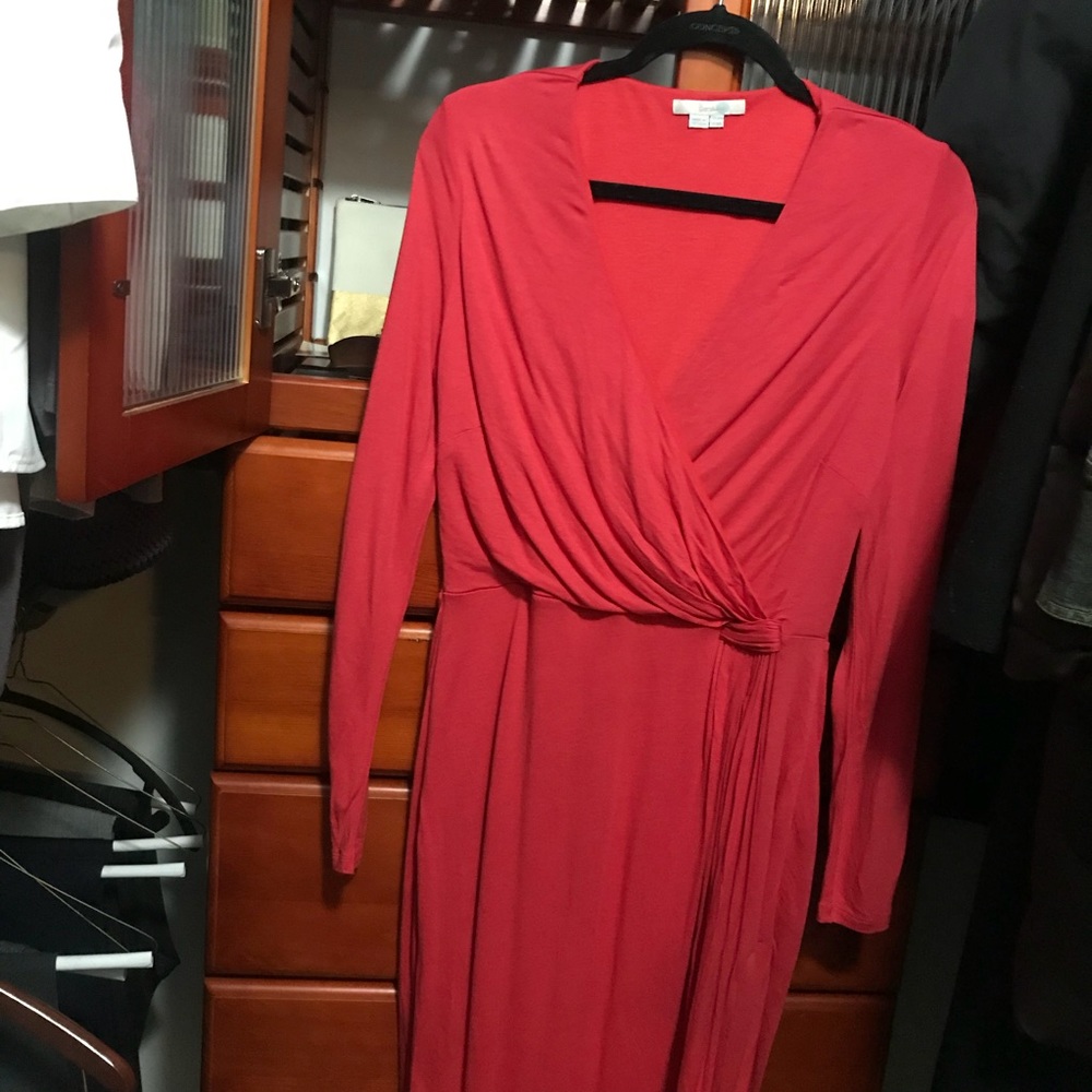 Red Boden faux wrap dress size 10